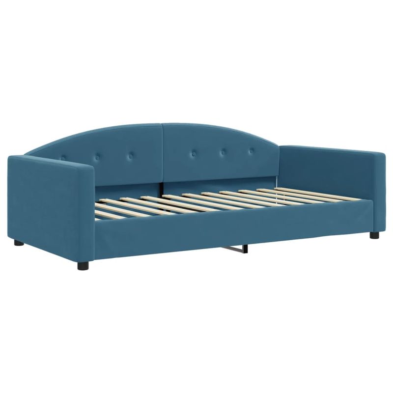 Casa si Gradina - Mobilier - Paturi si accesorii - Paturi - Pat de zi cu extensie si saltele, albastru, 100x200 cm, catifea - Infinity.ro