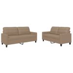 Casa si Gradina - Mobilier - Seturi de mobilier - Seturi living - Set de canapele cu perne, 2 piese, cappuccino, piele ecologica - Infinity.ro