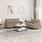 Casa si Gradina - Mobilier - Seturi de mobilier - Seturi living - Set de canapele cu perne, 2 piese, cappuccino, piele ecologica - Infinity.ro