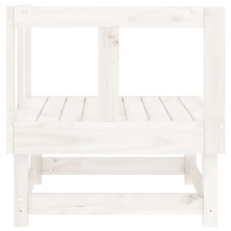 Casa si Gradina - Gradina si terasa - Mobilier exterior - Canapele si fotolii gradina - Canapea de colt pentru gradina, alb, lemn masiv de pin - Infinity.ro
