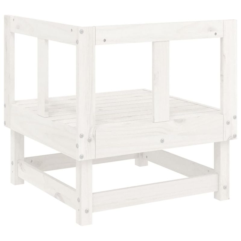 Casa si Gradina - Gradina si terasa - Mobilier exterior - Canapele si fotolii gradina - Canapea de colt pentru gradina, alb, lemn masiv de pin - Infinity.ro