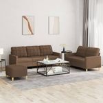 Casa si Gradina - Mobilier - Seturi de mobilier - Seturi living - Set de canapele cu perne, 3 piese, maro, textil - Infinity.ro
