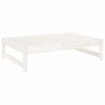 Casa si Gradina - Gradina si terasa - Mobilier exterior - Canapele si fotolii gradina - Taburet de gradina, 120x80 cm, alb, lemn masiv de pin - Infinity.ro