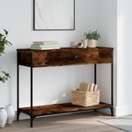 Casa si Gradina - Mobilier - Comode si corpuri - Console - Masuta consola, stejar fumuriu, 100x34,5x75 cm, lemn prelucrat - Infinity.ro