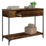 Casa si Gradina - Mobilier - Comode si corpuri - Console - Masuta consola, stejar fumuriu, 100x34,5x75 cm, lemn prelucrat - Infinity.ro
