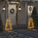 Casa si Gradina - Decoratiuni - Decoratiuni de sezon - Decoratiune brad cu lumini de Crăciun cu tarusi, 115 LED, 90 cm, model cu panglică - Infinity.ro