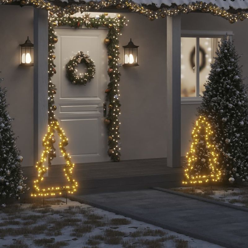Casa si Gradina - Decoratiuni - Decoratiuni de sezon - Decoratiune brad cu lumini de Crăciun cu tarusi, 115 LED, 90 cm, model cu panglică - Infinity.ro
