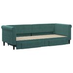 Casa si Gradina - Mobilier - Paturi si accesorii - Paturi - Pat de zi cu extensie si sertare verde inchis 80x200 cm catifea - Infinity.ro