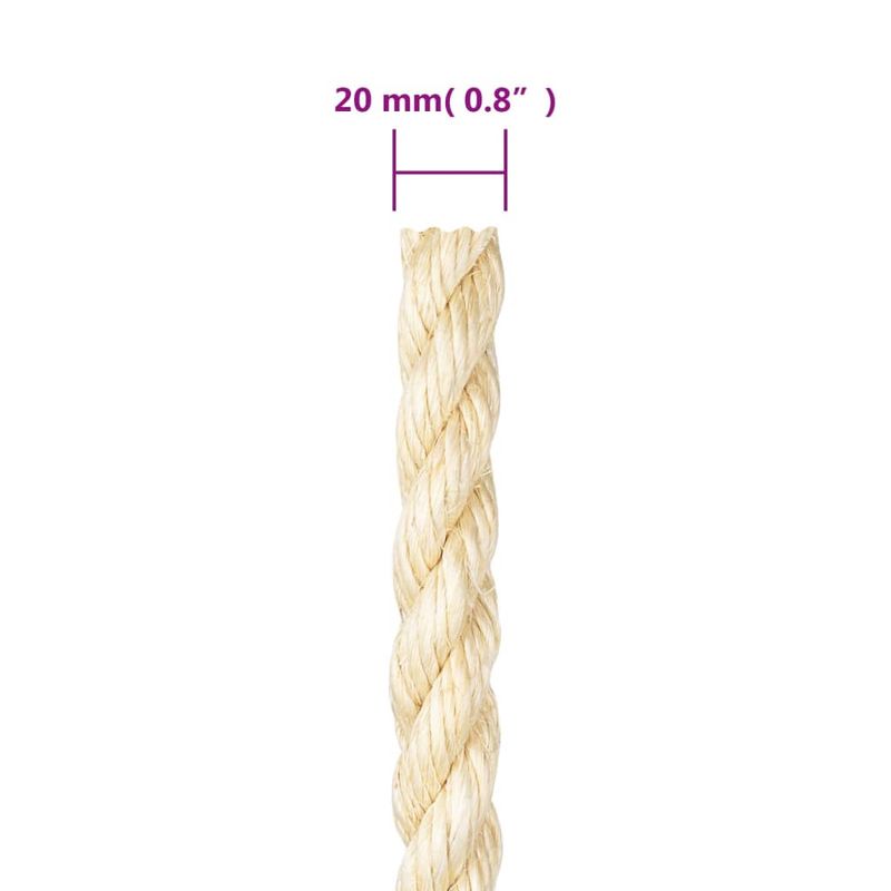 Casa si Gradina - Constructii - Feronerie si accesorii - Sfoara si lanturi - Franghie, 25 m, sisal 100%, 20 mm - Infinity.ro