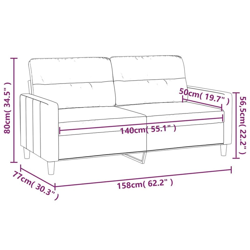 Casa si Gradina - Mobilier - Canapele si coltare - Canapele - Canapea cu 2 locuri, maro, 140 cm, material textil - Infinity.ro
