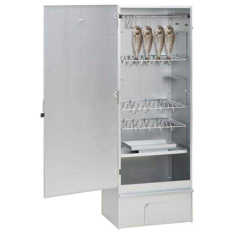 Casa si Gradina - Gradina si terasa - Gratare si accesorii - Gratare de gradina - Afumatoare cuptor/gratar, generator fum rece, otel galvanizat, mărime 44.5x29x110 cm (21x21x4.5 cm), model fără fereastră - Infinity.ro
