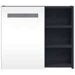 Casa si Gradina - Mobilier - Mobilier baie - Corpuri baie - Dulap cu oglinda de baie cu lumina LED, gri, 60x13x52 cm - Infinity.ro