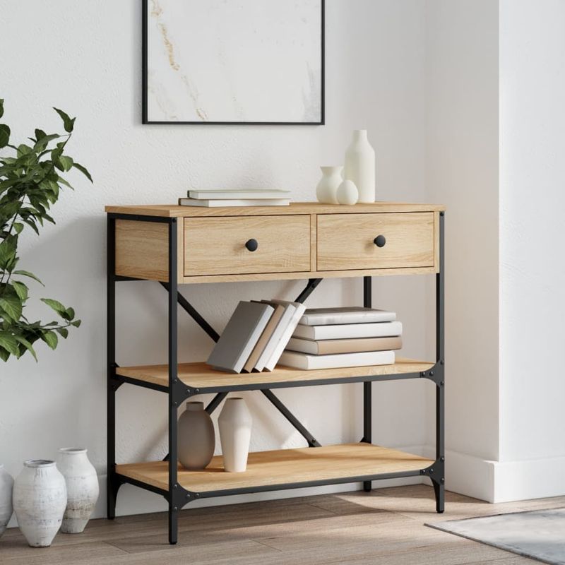 Casa si Gradina - Mobilier - Comode si corpuri - Console - Masa consola, stejar sonoma, 75x34,5x75 cm, lemn prelucrat - Infinity.ro