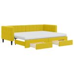 Casa si Gradina - Mobilier - Paturi si accesorii - Paturi - Pat de zi cu extensie si sertare, galben, 80x200 cm, catifea - Infinity.ro