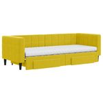 Casa si Gradina - Mobilier - Paturi si accesorii - Paturi - Pat de zi cu extensie si sertare, galben, 80x200 cm, catifea - Infinity.ro