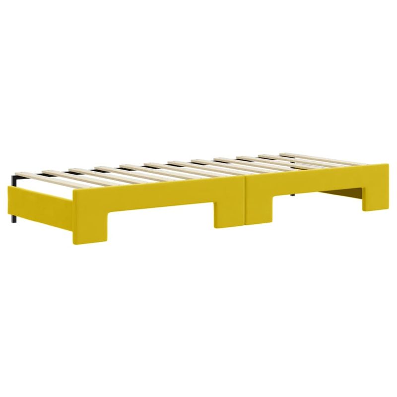 Casa si Gradina - Mobilier - Paturi si accesorii - Paturi - Pat de zi cu extensie si sertare, galben, 80x200 cm, catifea - Infinity.ro