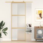 Casa si Gradina - Constructii - Usi interior, exterior si garaj - Usi interior - Usa glisanta, auriu, 76x205 cm, sticla ESG mata si aluminiu - Infinity.ro