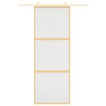 Casa si Gradina - Constructii - Usi interior, exterior si garaj - Usi interior - Usa glisanta, auriu, 76x205 cm, sticla ESG mata si aluminiu - Infinity.ro