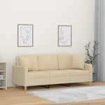 Casa si Gradina - Mobilier - Canapele si coltare - Canapele - Canapea cu 3 locuri cu pernute, crem, 180 cm, textil - Infinity.ro
