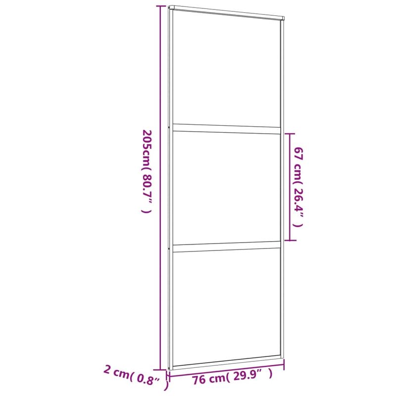 Casa si Gradina - Constructii - Usi interior, exterior si garaj - Usi interior - Usa glisanta, auriu, 76x205 cm, sticla ESG mata si aluminiu - Infinity.ro