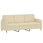 Casa si Gradina - Mobilier - Canapele si coltare - Canapele - Canapea cu 3 locuri cu pernute, crem, 180 cm, textil - Infinity.ro