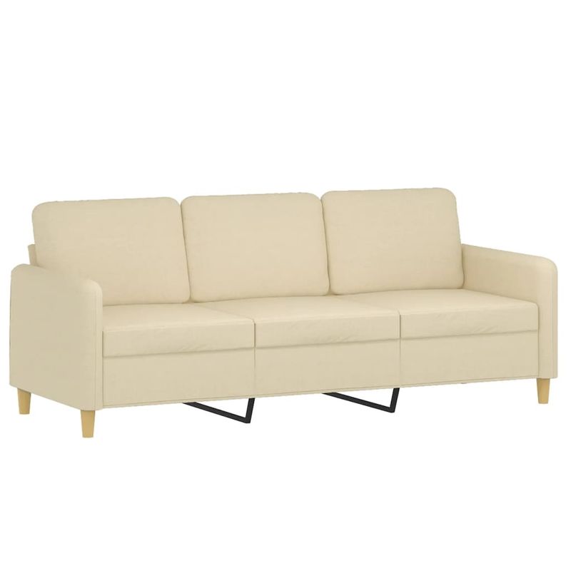 Casa si Gradina - Mobilier - Canapele si coltare - Canapele - Canapea cu 3 locuri cu pernute, crem, 180 cm, textil - Infinity.ro