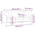 Casa si Gradina - Mobilier - Canapele si coltare - Canapele - Canapea cu 3 locuri cu pernute, crem, 180 cm, textil - Infinity.ro