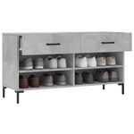 Casa si Gradina - Mobilier - Organizare si depozitare - Organizator incaltaminte - Bancheta pantofar, gri beton, 102x35x55 cm, lemn prelucrat - Infinity.ro