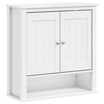 Casa si Gradina - Mobilier - Mobilier baie - Comode baie - Dulap de baie de perete "BERG" alb, 69,5x27x71,5 cm, lemn masiv - Infinity.ro