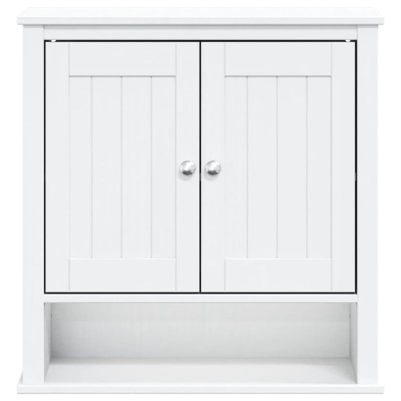 Casa si Gradina - Mobilier - Mobilier baie - Comode baie - Dulap de baie de perete "BERG" alb, 69,5x27x71,5 cm, lemn masiv - Infinity.ro