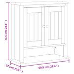 Casa si Gradina - Mobilier - Mobilier baie - Comode baie - Dulap de baie de perete "BERG" alb, 69,5x27x71,5 cm, lemn masiv - Infinity.ro