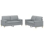 Casa si Gradina - Mobilier - Seturi de mobilier - Seturi living - Set de canapele cu perne, 2 piese, gri deschis, material textil - Infinity.ro