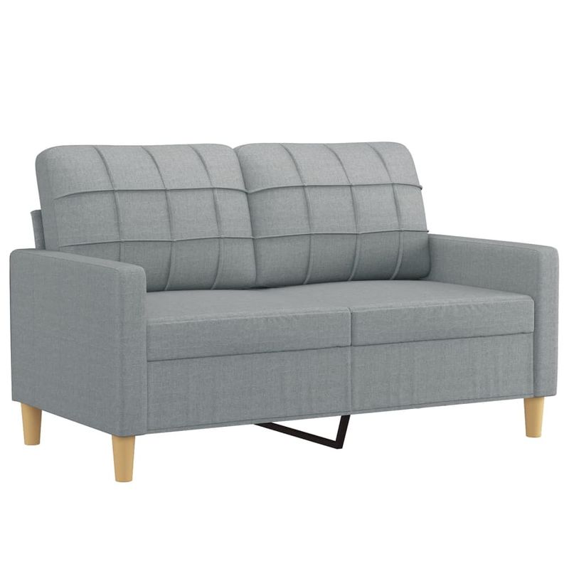 Casa si Gradina - Mobilier - Seturi de mobilier - Seturi living - Set de canapele cu perne, 2 piese, gri deschis, material textil - Infinity.ro