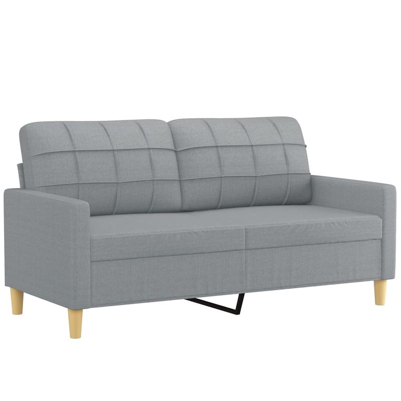 Casa si Gradina - Mobilier - Seturi de mobilier - Seturi living - Set de canapele cu perne, 2 piese, gri deschis, material textil - Infinity.ro
