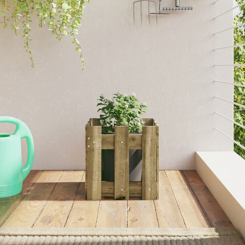 Casa si Gradina - Gradinarit si plante - Plante si ghivece - Ghivece si suporturi - Jardiniera gradina design gard 30x30x30cm lemn de pin impregnat - Infinity.ro