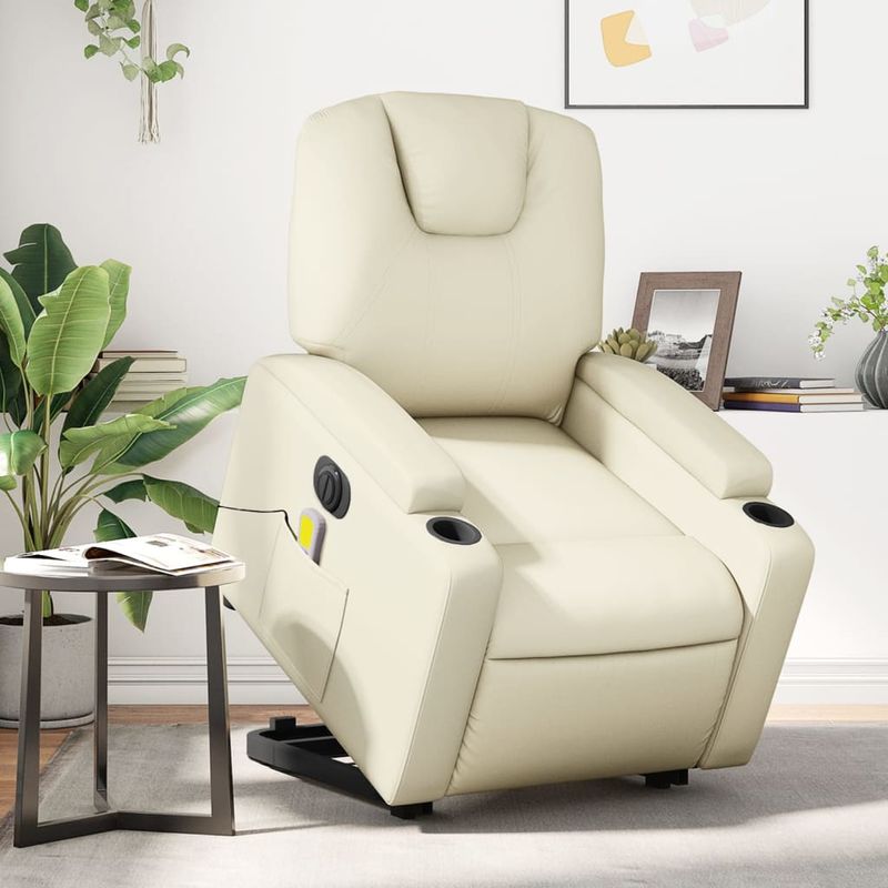 Ingrijire personala si Cosmetice - Sanatate si wellness - Articole wellness - Fotolii de masaj - Fotoliu electric masaj rabatabil cu ridicare, crem - Infinity.ro