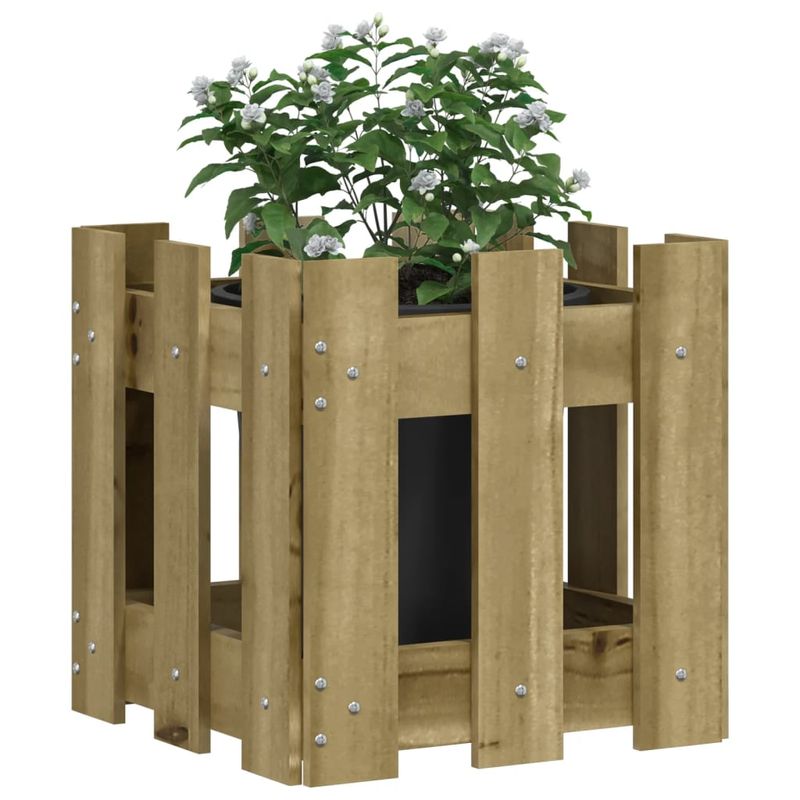 Casa si Gradina - Gradinarit si plante - Plante si ghivece - Ghivece si suporturi - Jardiniera gradina design gard 30x30x30cm lemn de pin impregnat - Infinity.ro