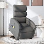 Ingrijire personala si Cosmetice - Sanatate si wellness - Articole wellness - Fotolii de masaj - Fotoliu de masaj rabatabil cu ridicare, gri inchis, textil - Infinity.ro