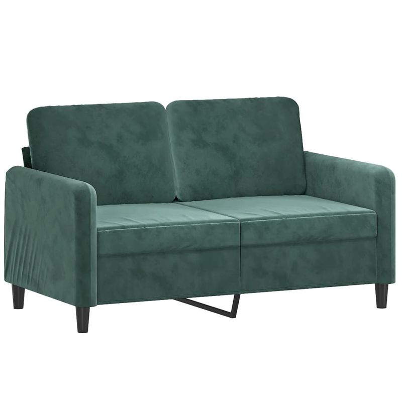 Casa si Gradina - Mobilier - Canapele si coltare - Canapele - Set canapea cu perne, 2 piese, verde inchis, catifea - Infinity.ro