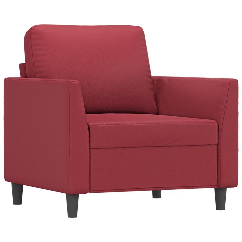 Casa si Gradina - Mobilier - Seturi de mobilier - Seturi living - Set de canapele cu perne, 3 piese, rosu vin, piele ecologica - Infinity.ro