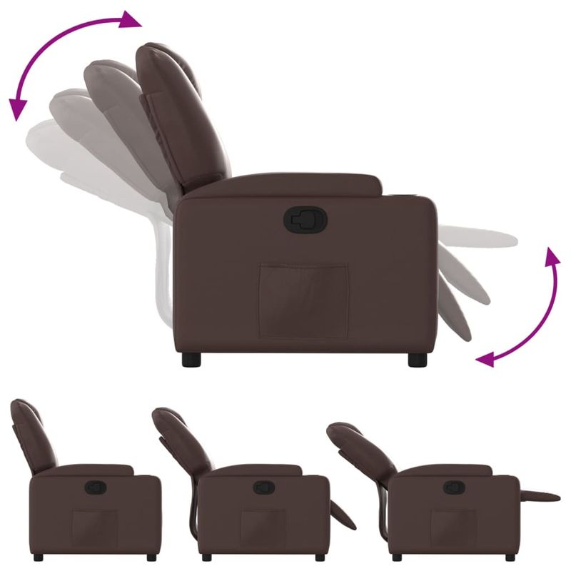 Casa si Gradina - Mobilier - Scaune si fotolii - Fotolii - Fotoliu rabatabil, maro, piele ecologica - Infinity.ro