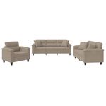 Casa si Gradina - Mobilier - Seturi de mobilier - Seturi living - Set de canapele cu perne, 3 piese, gri taupe, microfibra - Infinity.ro