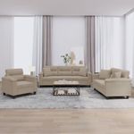 Casa si Gradina - Mobilier - Seturi de mobilier - Seturi living - Set de canapele cu perne, 3 piese, gri taupe, microfibra - Infinity.ro
