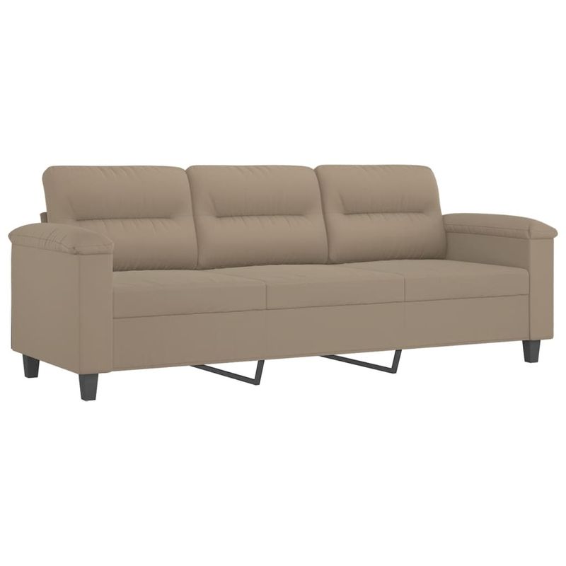 Casa si Gradina - Mobilier - Seturi de mobilier - Seturi living - Set de canapele cu perne, 3 piese, gri taupe, microfibra - Infinity.ro