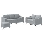 Casa si Gradina - Mobilier - Seturi de mobilier - Seturi living - Set de canapele cu perne, 3 piese, gri deschis, textil - Infinity.ro
