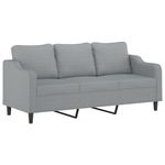 Casa si Gradina - Mobilier - Seturi de mobilier - Seturi living - Set de canapele cu perne, 3 piese, gri deschis, textil - Infinity.ro