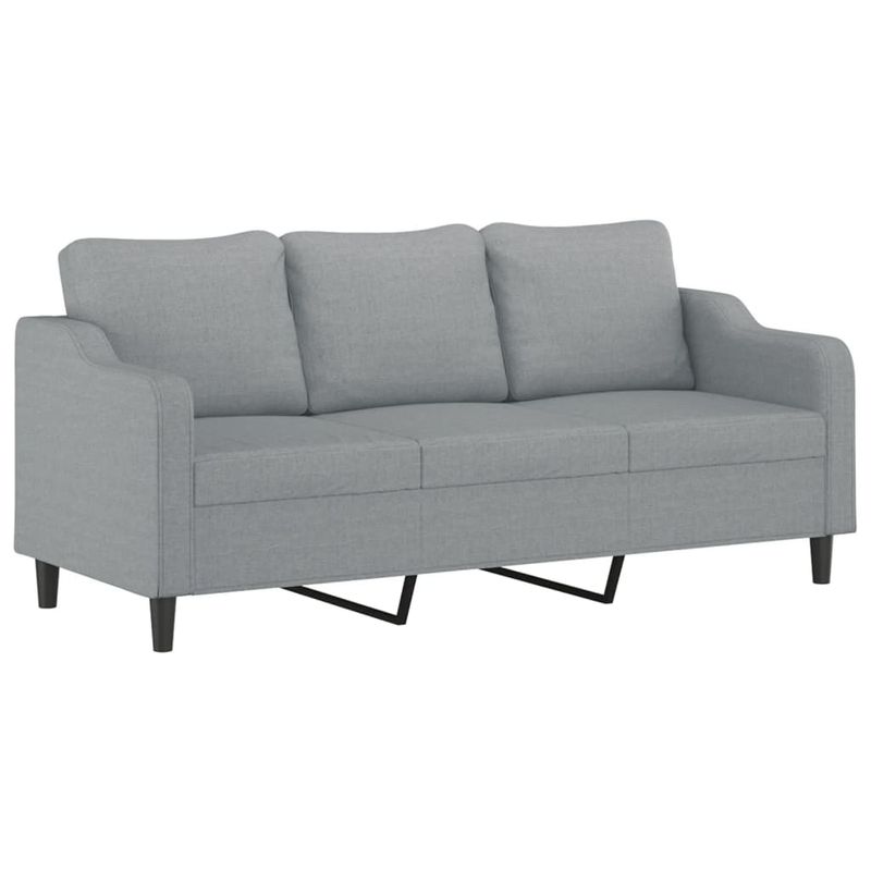 Casa si Gradina - Mobilier - Seturi de mobilier - Seturi living - Set de canapele cu perne, 3 piese, gri deschis, textil - Infinity.ro