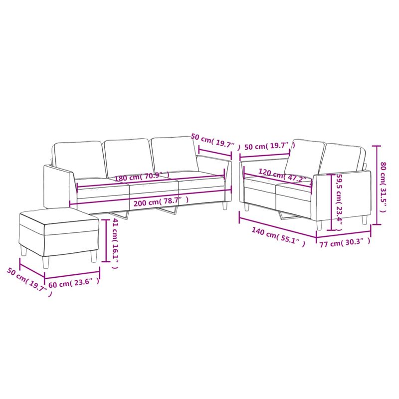 Casa si Gradina - Mobilier - Seturi de mobilier - Seturi living - Set de canapele cu perne, 3 piese, cappuccino, piele ecologica - Infinity.ro