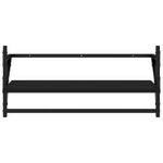 Casa si Gradina - Mobilier - Biblioteci si rafturi - Rafturi - Set rafturi perete cu bare, 4 buc. negru lemn prelucrat - Infinity.ro