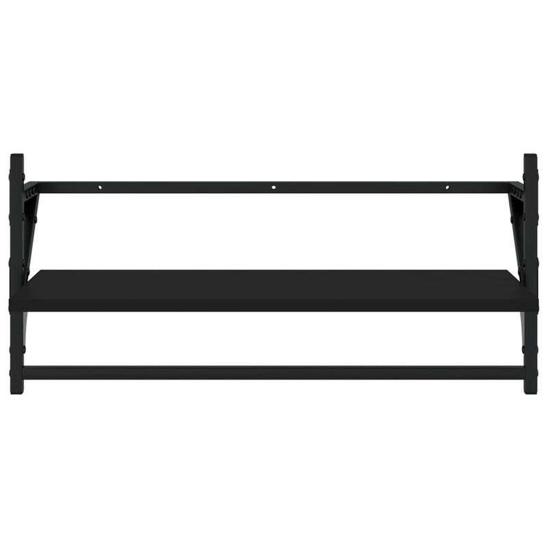 Casa si Gradina - Mobilier - Biblioteci si rafturi - Rafturi - Set rafturi perete cu bare, 4 buc. negru lemn prelucrat - Infinity.ro